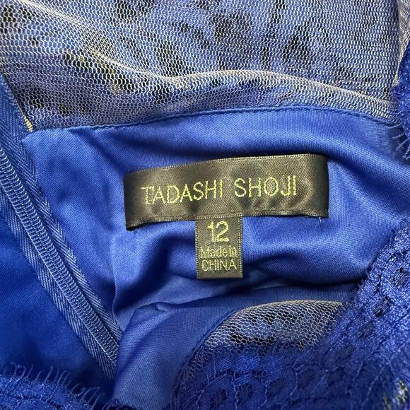 Tadashi Shoji Dress Sz 12 Blue Floor Length Mother of Bride/Groom Bridesmaid EUC - Picture 15 of 16